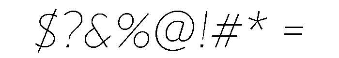 Gibbs Thin Italic Font OTHER CHARS