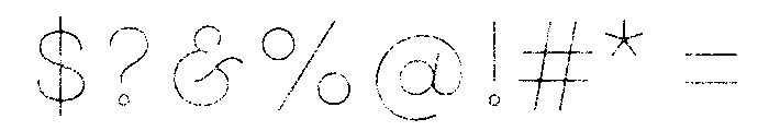 Gist Lo Res Rough Upright Black Line Font OTHER CHARS