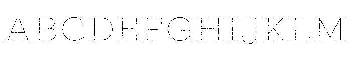 Gist Lo Res Rough Upright Black Line Font UPPERCASE