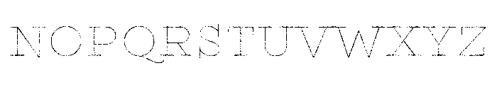 Gist Lo Res Rough Upright Black Line Font UPPERCASE