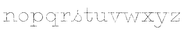 Gist Lo Res Rough Upright Black Line Font LOWERCASE