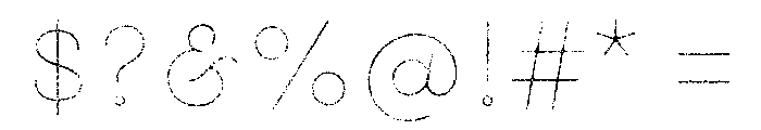 Gist Lo Res Rough Upright Extra Bold Line Font OTHER CHARS
