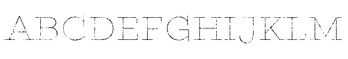 Gist Lo Res Rough Upright Extra Bold Line Font UPPERCASE