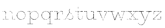 Gist Lo Res Rough Upright Extra Bold Line Font LOWERCASE