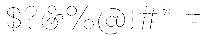 Gist Lo Res Rough Upright Light Line Font OTHER CHARS