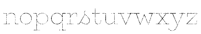 Gist Lo Res Rough Upright Light Line Font LOWERCASE