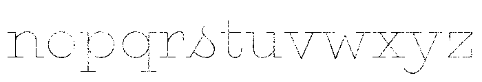 Gist Lo Res Rough Upright Regular Line Font LOWERCASE