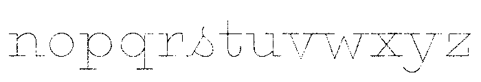Gist Rough Upright Black Line Font LOWERCASE