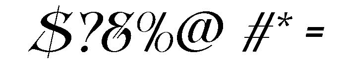 Glamour Avegato Italic Font OTHER CHARS