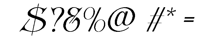Glamour Avegato Light Italic Font OTHER CHARS