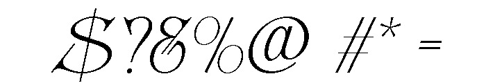 Glamour Avegato Thin Italic Font OTHER CHARS