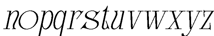 Glamour Avegato Thin Italic Font LOWERCASE