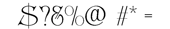 Glamour Avegato Thin Font OTHER CHARS