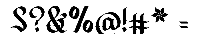 Glendork Ornate Font OTHER CHARS