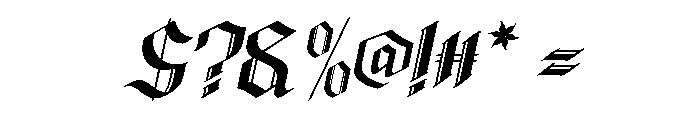 Glimore Italic Font OTHER CHARS