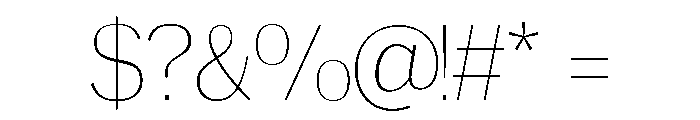 Glorivate Thin Font OTHER CHARS