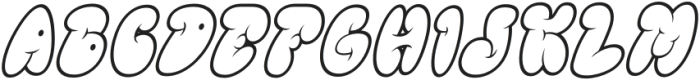 GLOREST SHUFLE OUTLINE Italic otf (400) Font UPPERCASE