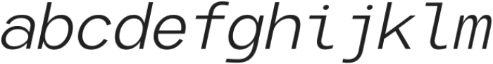 Glamure Mono Light Italic otf (300) Font LOWERCASE