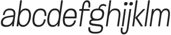 Glancyr Neue Thin Condensed Oblique otf (100) Font LOWERCASE