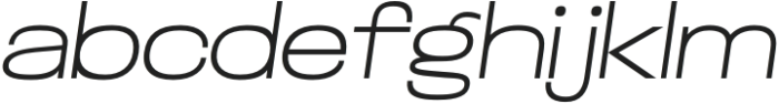 Glancyr Neue Thin Expanded Oblique otf (100) Font LOWERCASE