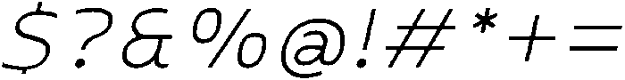 Gleh Light Slanted otf (300) Font OTHER CHARS