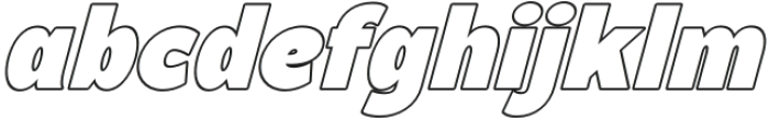Glembo Italic Outline otf (400) Font LOWERCASE