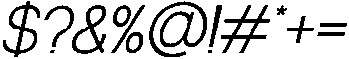 Glevia Italic otf (400) Font OTHER CHARS