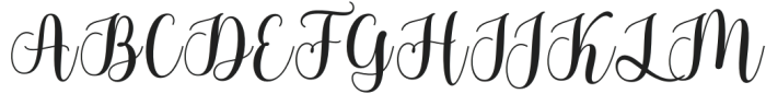 Glistening script Regular otf (400) Font UPPERCASE