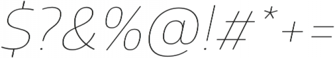 Glober Thin Italic otf (100) Font OTHER CHARS