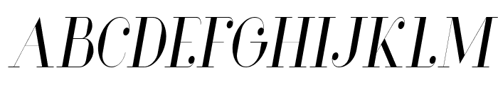 Glamor Light Condensed Italic Font UPPERCASE