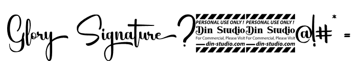 Glory Signature Personal Use Font OTHER CHARS