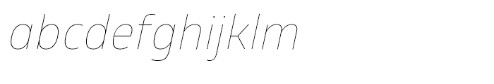 Glober Thin Italic Font LOWERCASE