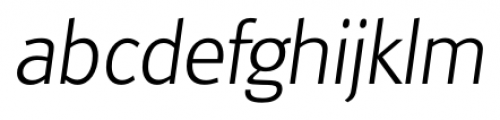 Glasgow Serial Xlight Italic Font LOWERCASE