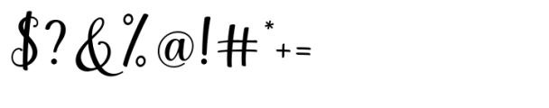 Gladista Script Regular Font OTHER CHARS