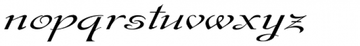 Gladly Ornate Wide Oblique Font LOWERCASE