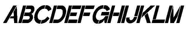 Glagent Stencil Black Condensed Slanted Font UPPERCASE