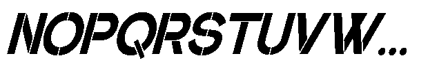 Glagent Stencil Black Condensed Slanted Font UPPERCASE