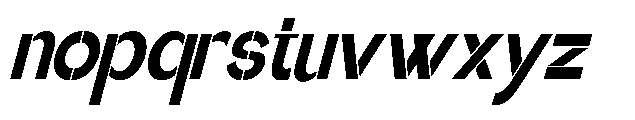 Glagent Stencil Black Condensed Slanted Font LOWERCASE