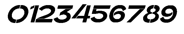 Glagent Stencil Black Expanded Slanted Font OTHER CHARS
