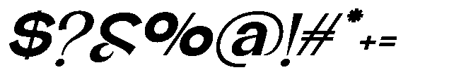 Glagent Stencil Black Expanded Slanted Font OTHER CHARS