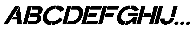 Glagent Stencil Black Expanded Slanted Font UPPERCASE