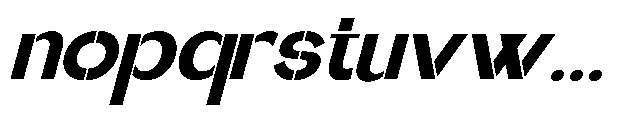 Glagent Stencil Black Expanded Slanted Font LOWERCASE