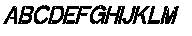 Glagent Stencil Black Extra Cond Sl Font UPPERCASE
