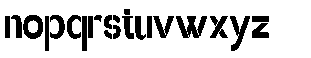 Glagent Stencil Black Extra Condensed Font LOWERCASE