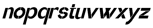 Glagent Stencil Black Semi Cond Sl Font LOWERCASE