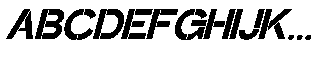 Glagent Stencil Black Slanted Font UPPERCASE