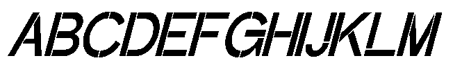 Glagent Stencil Bold Condensed Slanted Font UPPERCASE