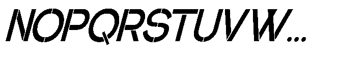 Glagent Stencil Bold Condensed Slanted Font UPPERCASE
