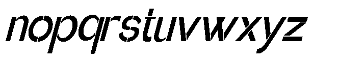Glagent Stencil Bold Condensed Slanted Font LOWERCASE