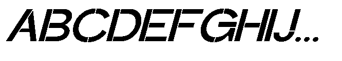 Glagent Stencil Bold Expanded Slanted Font UPPERCASE